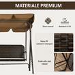 Kerti hinta, barna és fekete, 167x112x153 cm, szintetikus rattan, max 240 kg, Terranova