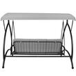 Kerti hinta, Springos, 3 férőhelyes, szürke, 230x136x190 cm, ágyfunkciós, max 330 kg, Joko