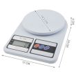 Elektronikus konyhai mérleg, max 7 kg, fehér, 2xAA, 14,5 cm / 14x24 cm