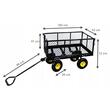 Kerti kocsi, szállító, Chomik, fém, fekete, max 450 kg, 102x52x72 cm