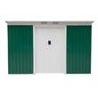 Kerti szerszámtároló doboz, acél, zöld, 280x130x172 cm