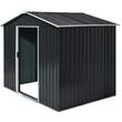 Kerti fészer/tároló fészer szerszámok tárolására, acél és PP, fekete, 236x174x190 cm