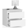 Komód, laminált lap, 2 fiók, fehér, 40x35x40 cm