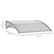 Napellenző napellenző, polikarbonát, átlátszó, 100x80x23 cm