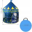 Játszósátor gyerekeknek, Kruzzel, kastély típusú, fedővel, hold és csillag modell, kék, 105x135 cm