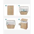 Szennyes kosár, 3 rekeszes, bambusz, natúr, 150 L, 60x40x61,5 cm, Artool
