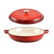 Fazék fedővel, zománcozott öntöttvas, piros, 2,5 L, Perfect Home
