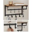 Fali akasztó polccal, Artool, 8 kampós, acél, halvány, fekete és rusztikus barna, 40x24x24 cm