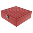 Ékszerdoboz, tükörrel, piros, 25,5x25,5x9 cm