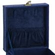 Ékszerdoboz, velúr, kék, 12x12x12 cm, Springos