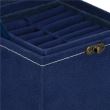 Ékszerdoboz, velúr, kék, 12x12x12 cm, Springos