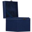 Ékszerdoboz, velúr, kék, 12x12x12 cm, Springos