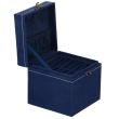 Ékszerdoboz, velúr, kék, 12x12x12 cm, Springos