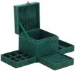 Ékszerdoboz, velúr, zöld, 12x12x12 cm, Springos
