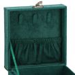 Ékszerdoboz, velúr, zöld, 12x12x12 cm, Springos