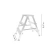 Drabest összecsukható alumínium létra, 2 x 3 lépcsős, 125 kg, ezüstszín