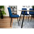 4db skandináv stílusú székkészlet, Artool, Kara, bársony, fém, sötétkék és fekete, 44,5x50,5x87 cm