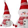 Karácsonyi dekoráció, hóember sállal, piros, 17x49 cm, Jumi