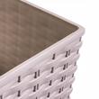 Virágcserepek, Prosperplast, Rato Low, négyzet, 32 L, rattan utánzat, barna, 32x32x32,5 cm
