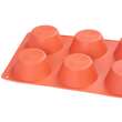 Sütőforma muffinokhoz, 6 forma, szilikon, piros, 23,7x16x3 cm, MagicHome