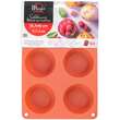 Sütőforma muffinokhoz, 6 forma, szilikon, piros, 23,7x16x3 cm, MagicHome