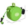 Behúzható/automatikus, hordozható falra szerelhető 1/2"-os, 9 utas, 20 m-es kerti tömlő orsó/orsó