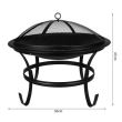Kerti grill, kerek grill, fém, 56x47 cm