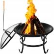 Kerti grill, kerek grill, fém, 56x47 cm