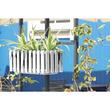 Jardiniera decorativa cu suport metalic, Boardee Fencycase W, alb,(set 2 buc) 38x18x16.2 cm (DDEF400W-S449-S2)