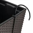Dekoratív virágtartó, fém tartó, rattan utánzat, barna, 58x18x19,5 cm, Rato Case W