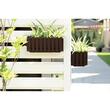 Jardiniera decorativa cu suport metalic, Boardee Fencycase W, maro,(set 2 buc) 38x18x16.2 cm (DDEF400W-R222-S2)