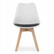 Skandináv stílusú szék, Artool, Mark, PP, fa, fehér, fekete párna, 49x43x82 cm