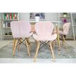 Szett 4db skandináv stílusú szék, Artool, Lago, bársony, fa, rózsaszín, 48x43x74 cm