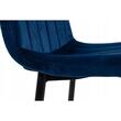 Skandináv stílusú szék, Artool, Lava, bársony, fém, sötétkék és fekete, 43x51x90 cm