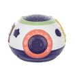 Lampa de noptiera cu proiector, muzicala, 4 moduri, 3xAA, 18x14 cm, Isotrade, mov si alb(00011212-IS)