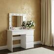 Masa de toaleta/machiaj, Irina, alba, cu oglinda si LED-uri, 94x43x141 cm (143707)