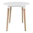 Skandináv stílusú asztal, Artool, Kami, kerek, MDF és fa, fehér, 80x74 cm