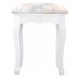 Masa de toaleta/machiaj, Antonia + taburet Vintage, alb, cu oglinda si LED-uri, 155x42x135 cm (146296)