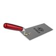 Rozsdamentes acél simító, Olejnik, trapéz, keskeny, 180 mm, klasszikus hegesztés, fa nyél, piros