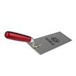 Rozsdamentes simító, Olejnik, trapéz, keskeny, 160 mm, klasszikus hegesztés, fa nyél, piros