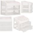 Kozmetikai rendszerező, műanyag, 3 szintes, 2 fiókos, fehér, 30x25x34 cm, Springos