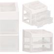 Kozmetikai rendszerező, műanyag, 3 szintes, 2 fiókos, fehér, 30x25x34 cm, Springos