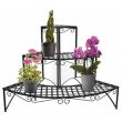 Növénytámasz, kert, sarokhoz, lépcsőben, fémes, 60x60x60 cm