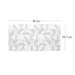 Dekoratív panel, PVC, márvány mintás, geometrikus, fehér és szürke, 96x48,5cm