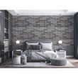 Dekoratív panel, PVC, 3D téglamodell, sötétszürke árnyalatok, 96x48,5cm