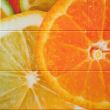 Dekoratív panel, PVC, citrus mintás, narancs, 96x48,5cm