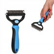 Kefe, trimmer, kutya- és macskaápoló, mezítlábas fésű, 17 + 9 fog, kék és fekete