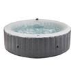 Jacuzzi medence, felfújható, kerek, pumpával és szűrővel, ponyvaburkolatú, szürke-fehér, 930 L, 6 személyes, 204x70 cm, MSpa