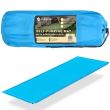Önfelfújó kempingmatrac, poliészter és PU hab, kék, 180x50 cm, Springos