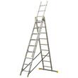 Alumínium létra, Metalkas, 3 szekciós, 9 lépcsős, max 150 kg, 2,4-5,2 m